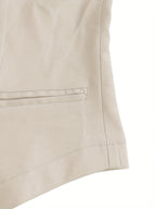 Spring-Summer Women's Solid Color Sleeveless Casual Elegant V-Neck Top and Pants Set, Outfit for Shopping