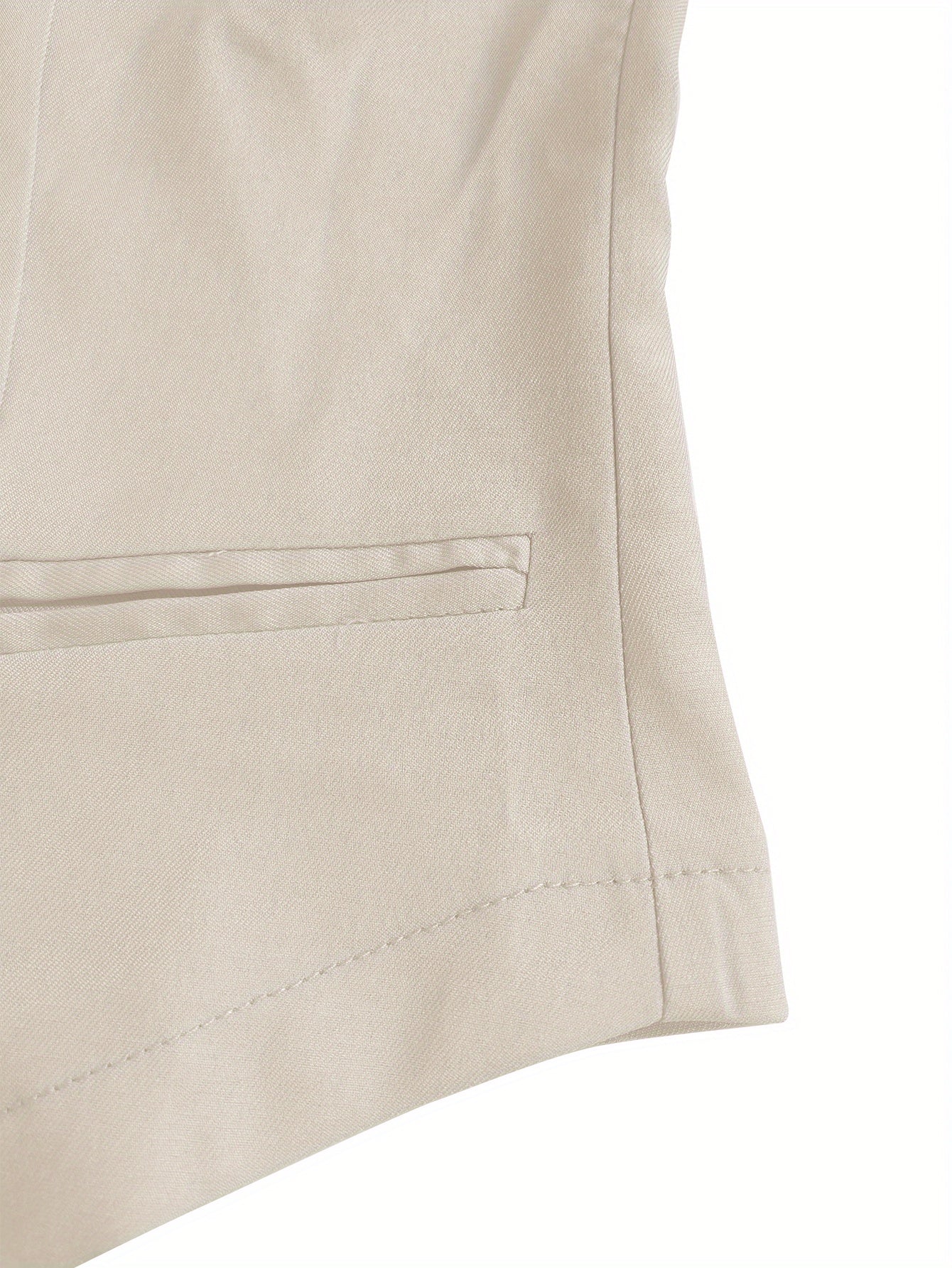 Spring-Summer Women's Solid Color Sleeveless Casual Elegant V-Neck Top and Pants Set, Outfit for Shopping