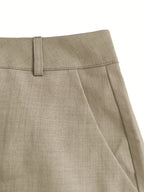 Women'S Elegant Beige Three-Piece Suit - Slim Fit, Long Sleeve Blazer with Single-Breasted Vest, Pants, and Handbag - Perfect for Office and Casual Wear, Office Attire|Sleek Formal Attire|Single Breasted Jacke