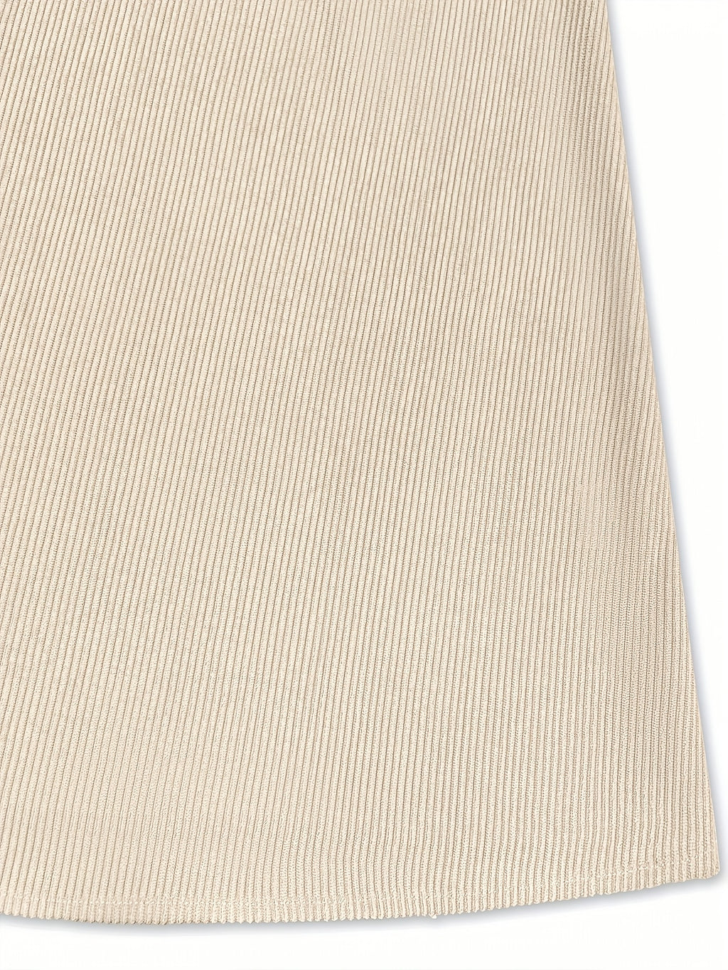 Women'S Elegant V-Neck Sleeveless Midi Dress - Thick Ribbed, Solid Color Beige, Casual Chic Style for Fall/Winter, Perfect for Commuting or Casual Attire, Winter Dresses