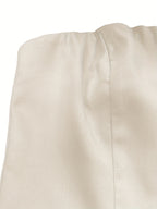 Women'S Elegant Off-Shoulder Button-Up Top & Straight-Leg Pants Set - Beige, Sleeveless, Polyester, Perfect for Work, Parties, and Casual Attire, Casual Attire|Sleeveless Top|Polyester Fabri