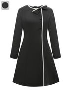 Women'S Elegant Black Dress - Long Sleeve Formal & Everyday Outfit, Flattering Fit for Fall/Winter, Office, Party, Wedding - Easy-Care Women'S Clothing for Women, Office Attire, Sophisticated Style, Quality Stitching, Party Wear, Classic Design