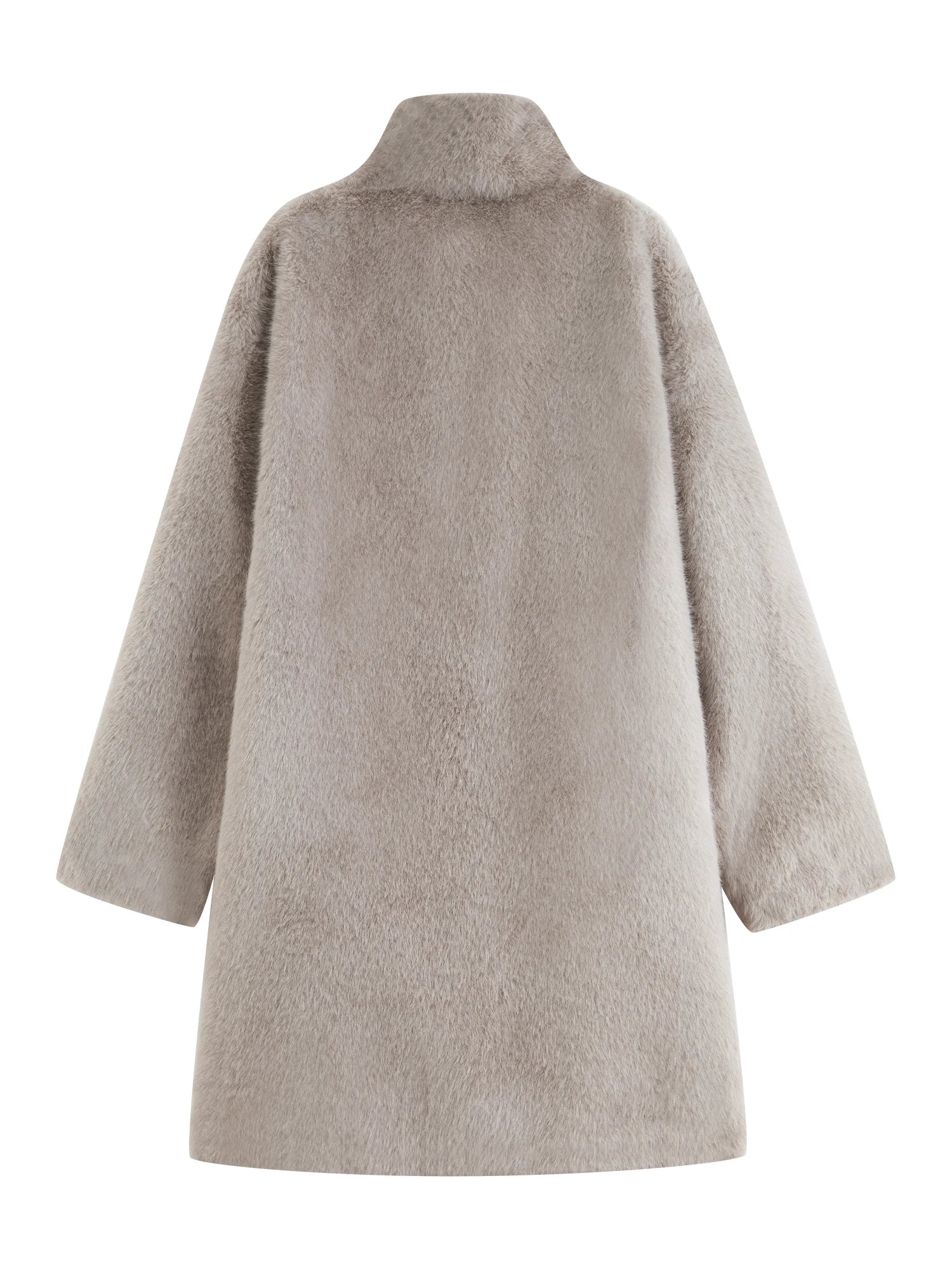 ZIQIAO Korean Style Stand-up Collar Faux Mink Coat for Women 2025 Winter New Style Faux Fur Warm Coat Soft Cozy Streetwear