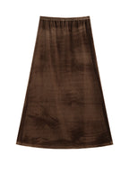 ZIQIAO French Style Black Velvet A-Line Midi Skirt for Women 2025 Autumn Winter New High-End Sense Long Hem Semi-Skirt Elegant