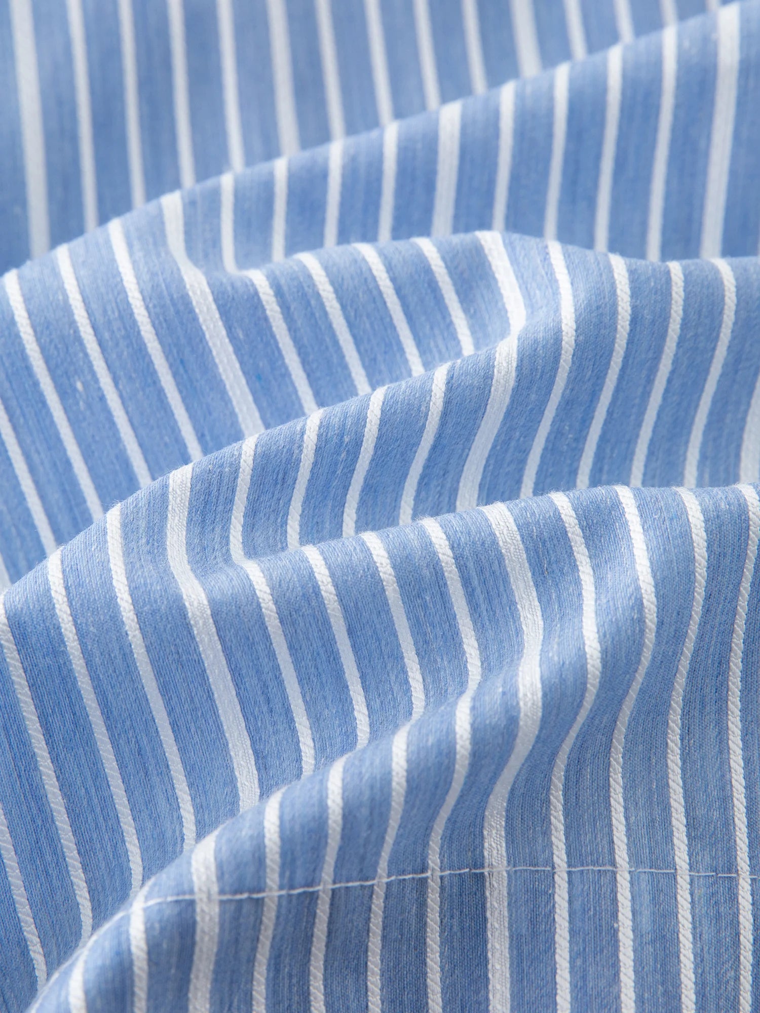 ZIQIAO New Arrival for 2025 Petite Women High-Waisted Blue Striped Pleated Mini A-Line Skirt 25ZQ92312