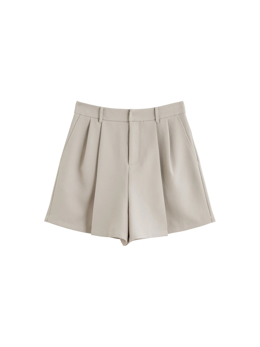 ZIQIAO 2025 Summer Women's Elevated Waist Wide Shorts - White Flattering Silhouette & Versatile Styling Casual Shorts 25ZQ92197