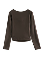 ZIQIAO 2025 Women's Knit Coordinate Set - Drop Collar Knit Top & Straight Leg Pants Office Casual Two Piece Set Elegance