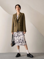 ZIQIAO Office Lady Suit Jacket For Women Niche 2023 Autumn New High-End Suit Black Women Casual Loose Coats Solid