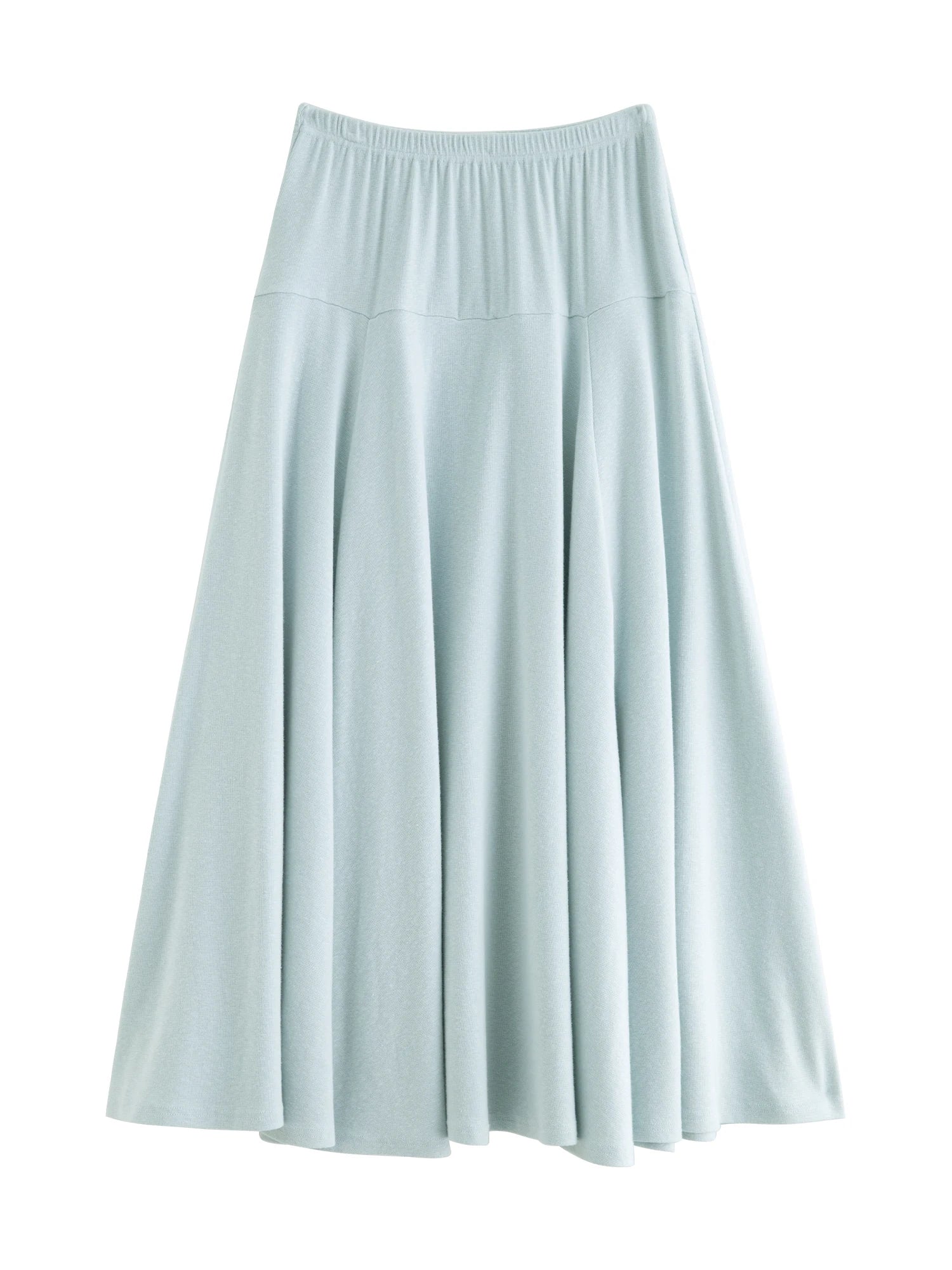 ZIQIAO Autumn 2025 Long Sleeve Set - Blue Soft Tone Matching Top & Skirt Long Length Women Casual Outfit