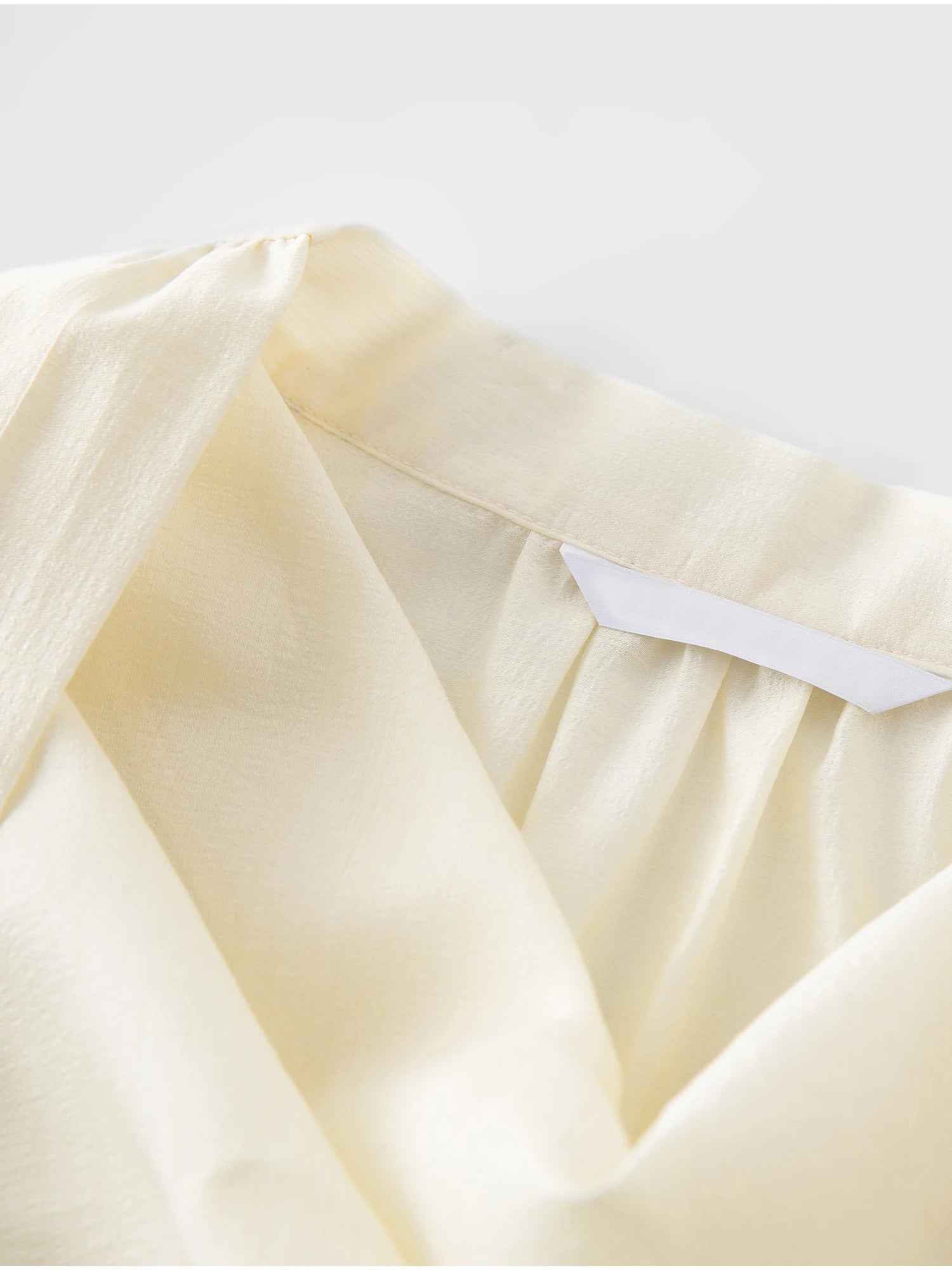 ZIQIAO Women Blouse+Vest Two Sets Office Lady Temperament 2025 Spring Light Yellow Long Sleeve Tops 23% Acetate Shirt 25ZQ91146