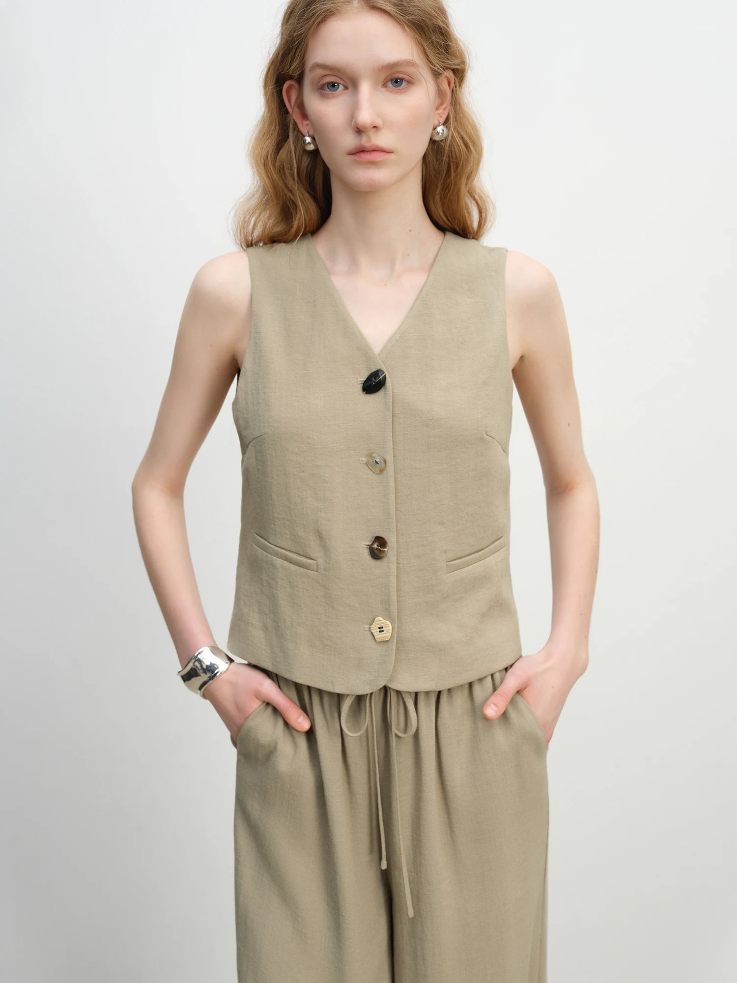 ZIQIAO Old Money Style Vest Wide-leg Pants Set Female 2025 Summer New Temperament High-end Two-piece Outfits 25ZQ92278+25ZQ92272