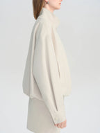 ZIQIAO Autumn 2025 Women's Cropped Stand Collar Jacket - Relaxed Fit Casual Short Outerwear Lightweight Layering Basic Top