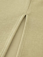 ZIQIAO 2025 SS Petite Women Slim Fit Waist-Cinching Knit Dress - Stretchy Bodycon Midi Dress Round Neck Casual Minimalist