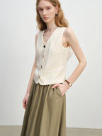 ZIQIAO Old Money Style Vest Wide-leg Pants Set Female 2025 Summer New Temperament High-end Two-piece Outfits 25ZQ92278+25ZQ92272