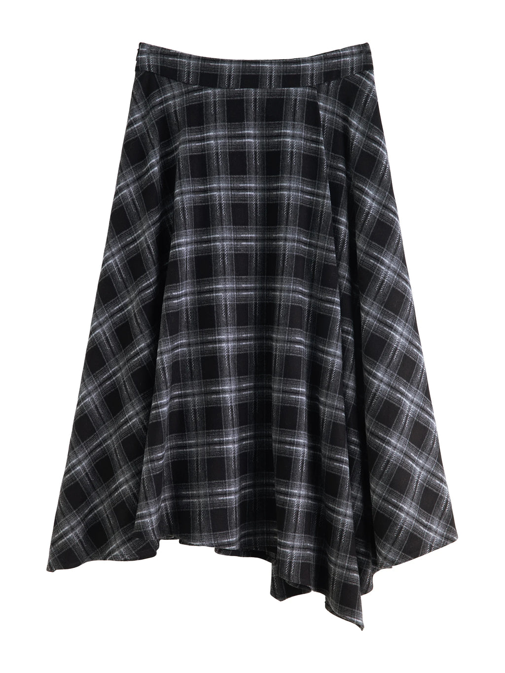 ZIQIAO 2025 Women's Retro Plaid A-Line Skirt - High Waist Flared Swing Midi Skirt with Pleated Detail for Office Casual