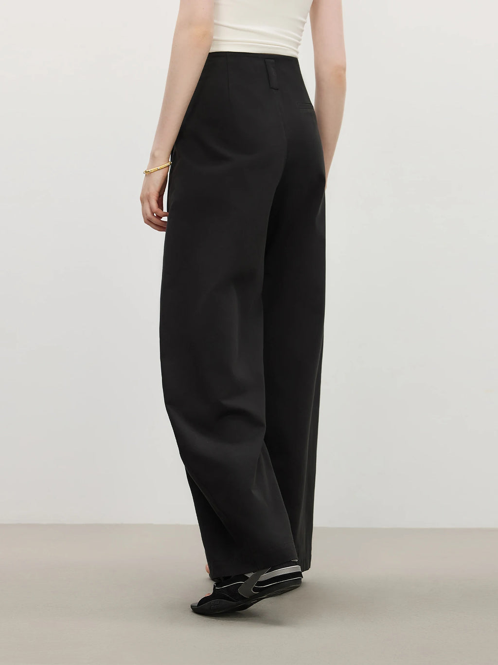 FSLE Casual Wide-leg Pants for Women 2025 Summer New Arrival Design Dark Purple Chic Pants 25FS12838