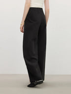 FSLE Casual Wide-leg Pants for Women 2025 Summer New Arrival Design Dark Purple Chic Pants 25FS12838