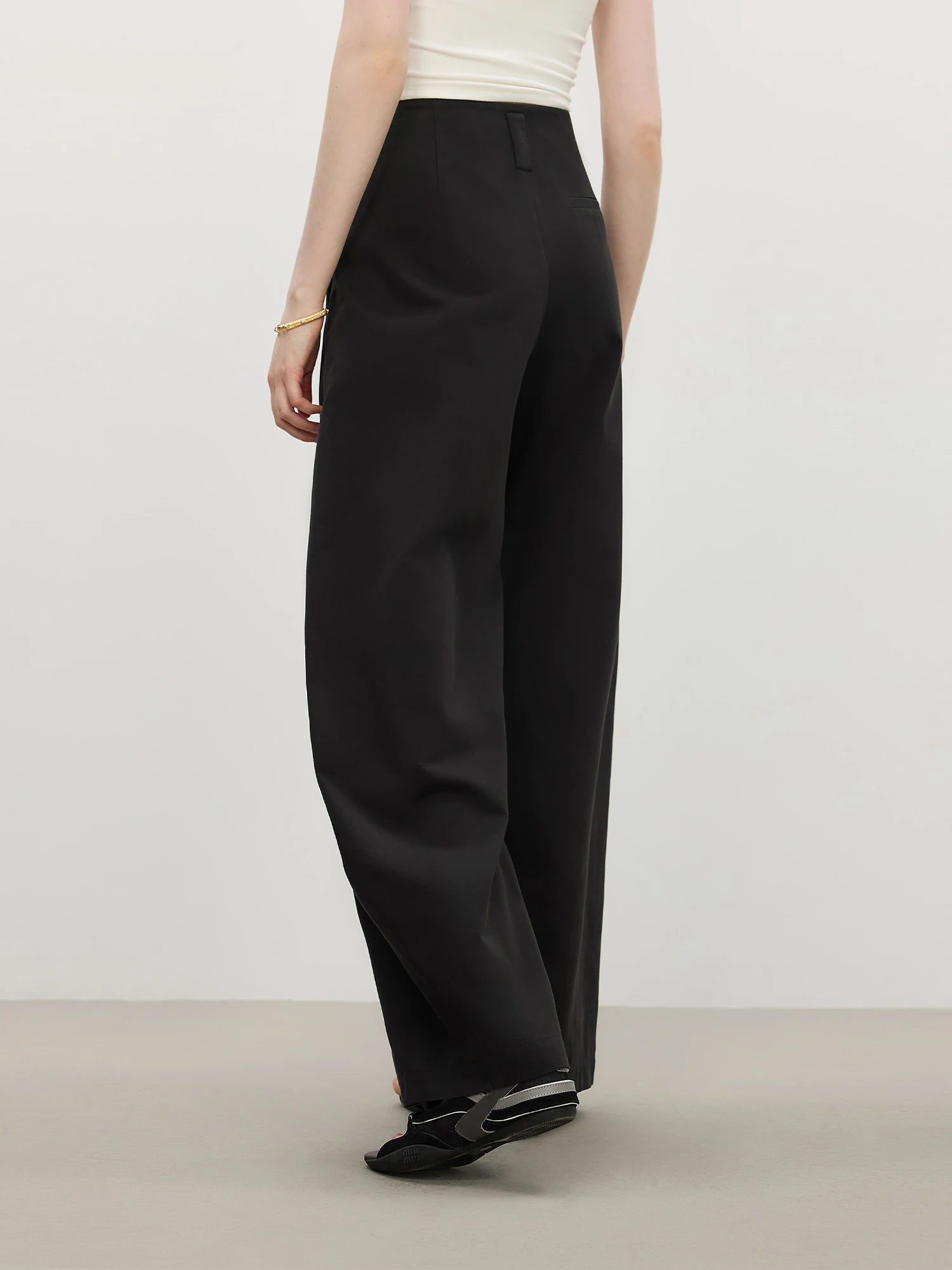 FSLE Casual Wide-leg Pants for Women 2025 Summer New Arrival Design Dark Purple Chic Pants 25FS12838