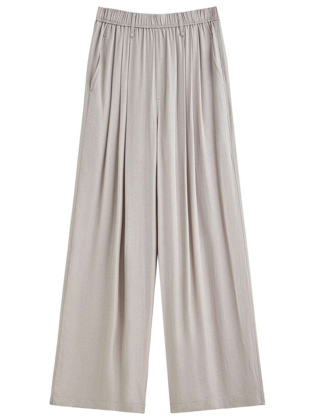 FSLE 【Premium Series】 Acetate Air Pants Women 2025 Summer New Drape Loose Wide-leg Pants 25FE12025