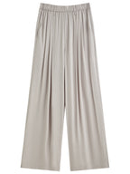 FSLE 【Premium Series】 Acetate Air Pants Women 2025 Summer New Drape Loose Wide-leg Pants 25FE12025