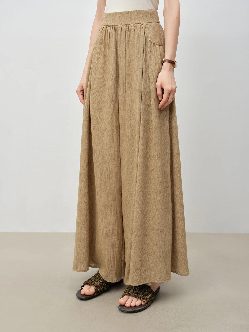 ZIQIAO 2025 Summer Women's Sleeveless Linen Set - Breathable Wide-Leg Styling & Relaxed Elegance Women Pants Set 25ZQ92104