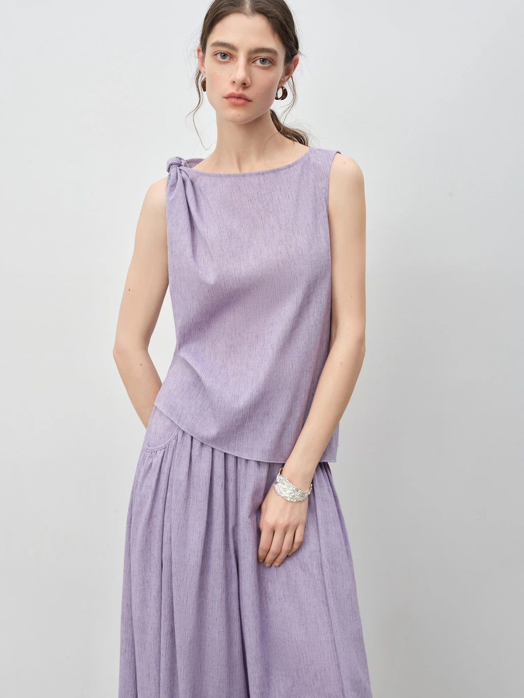 ZIQIAO 2025 Summer Women's Sleeveless Linen Set - Breathable Wide-Leg Styling & Relaxed Elegance Women Pants Set 25ZQ92104