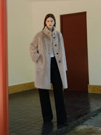 ZIQIAO Korean Style Stand-up Collar Faux Mink Coat for Women 2025 Winter New Style Faux Fur Warm Coat Soft Cozy Streetwear