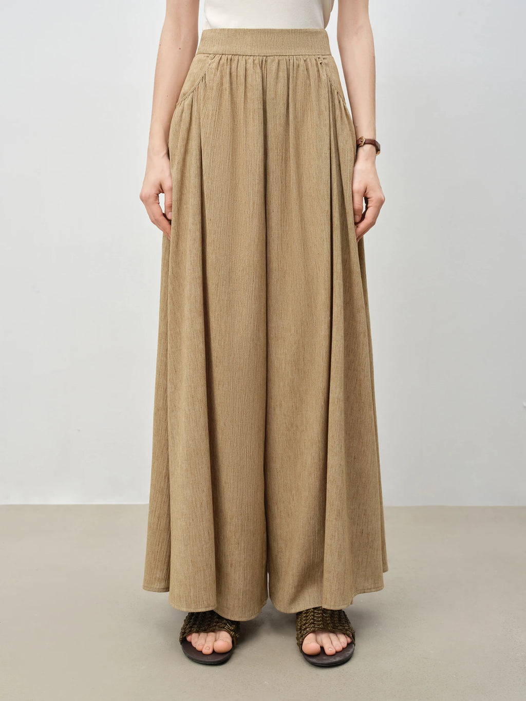 ZIQIAO 2025 Summer Women's Sleeveless Linen Set - Breathable Wide-Leg Styling & Relaxed Elegance Women Pants Set 25ZQ92104