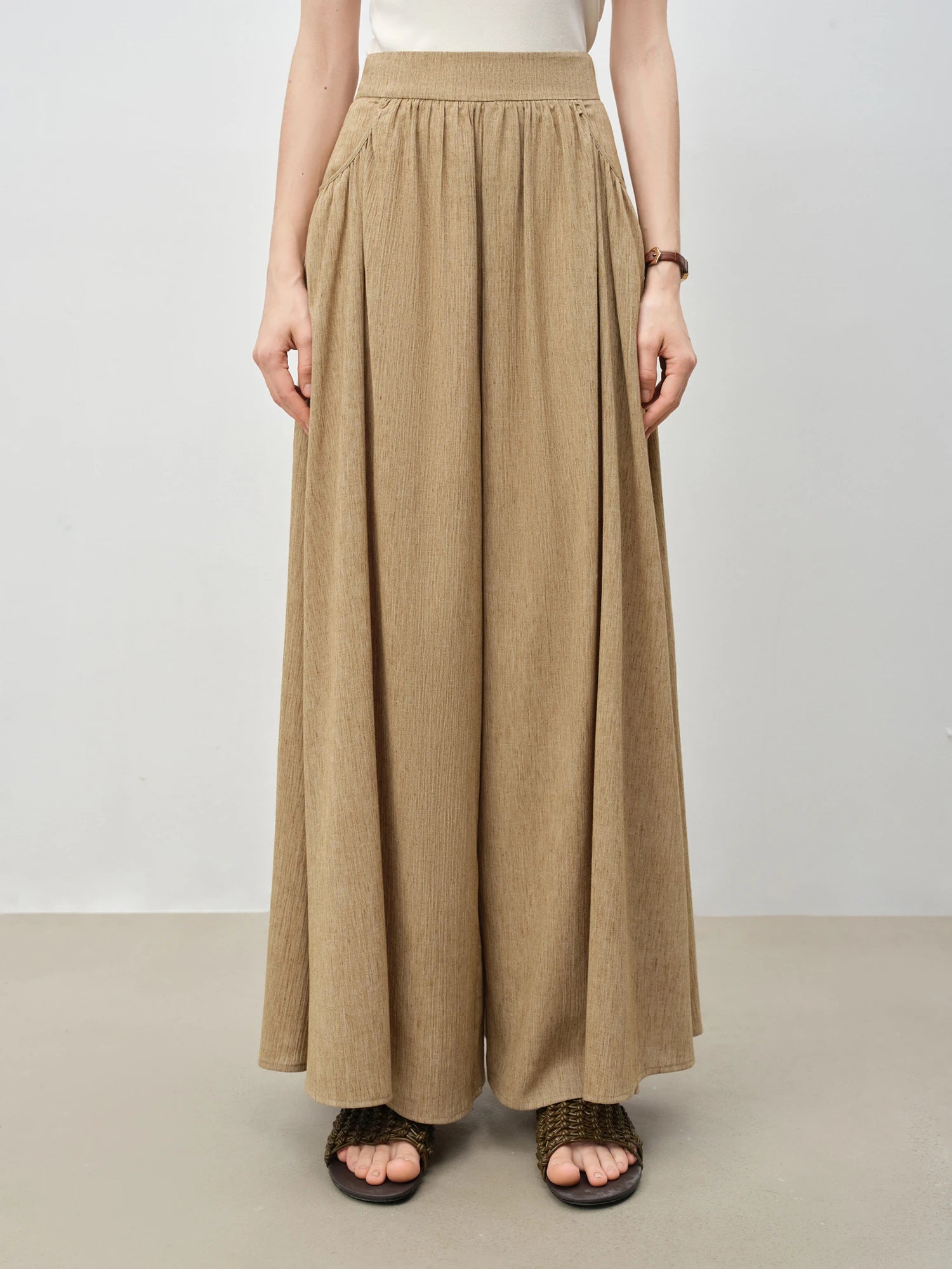 ZIQIAO 2025 Summer Women's Sleeveless Linen Set - Breathable Wide-Leg Styling & Relaxed Elegance Women Pants Set 25ZQ92104