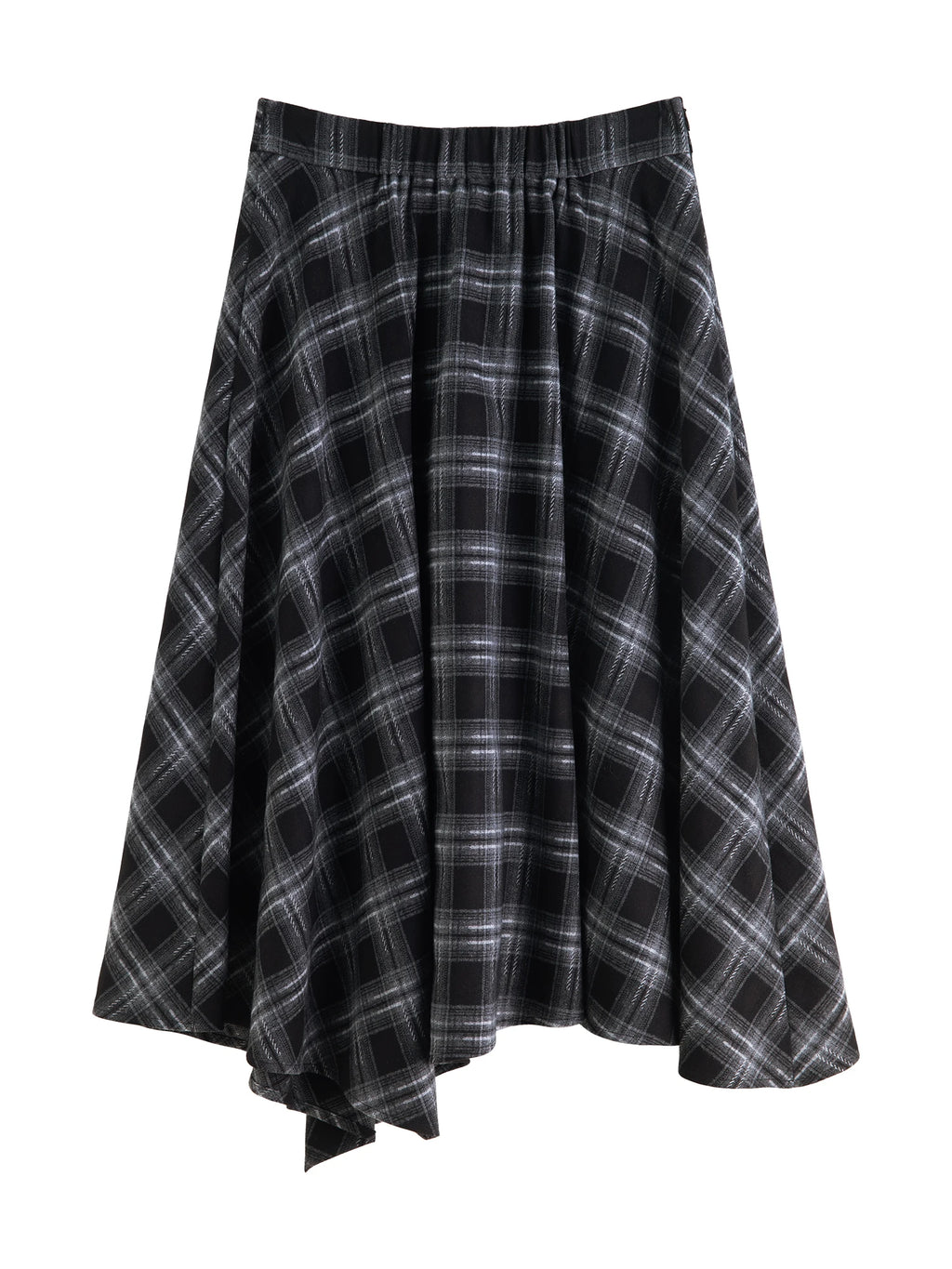 ZIQIAO 2025 Women's Retro Plaid A-Line Skirt - High Waist Flared Swing Midi Skirt with Pleated Detail for Office Casual