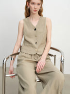 ZIQIAO Old Money Style Vest Wide-leg Pants Set Female 2025 Summer New Temperament High-end Two-piece Outfits 25ZQ92278+25ZQ92272