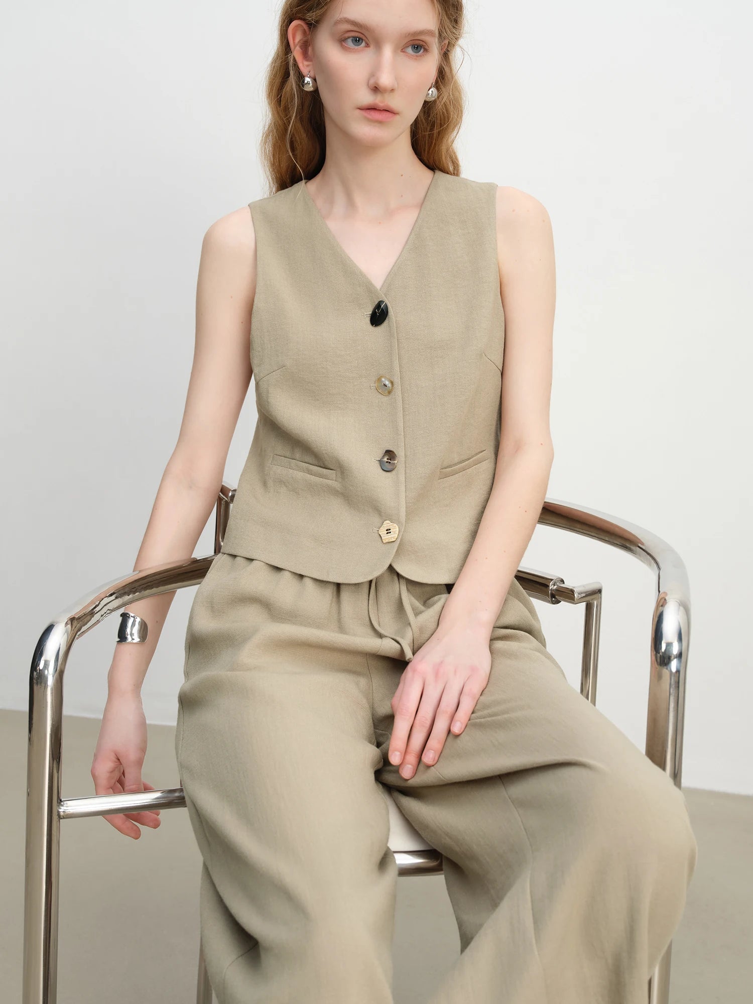 ZIQIAO Old Money Style Vest Wide-leg Pants Set Female 2025 Summer New Temperament High-end Two-piece Outfits 25ZQ92278+25ZQ92272