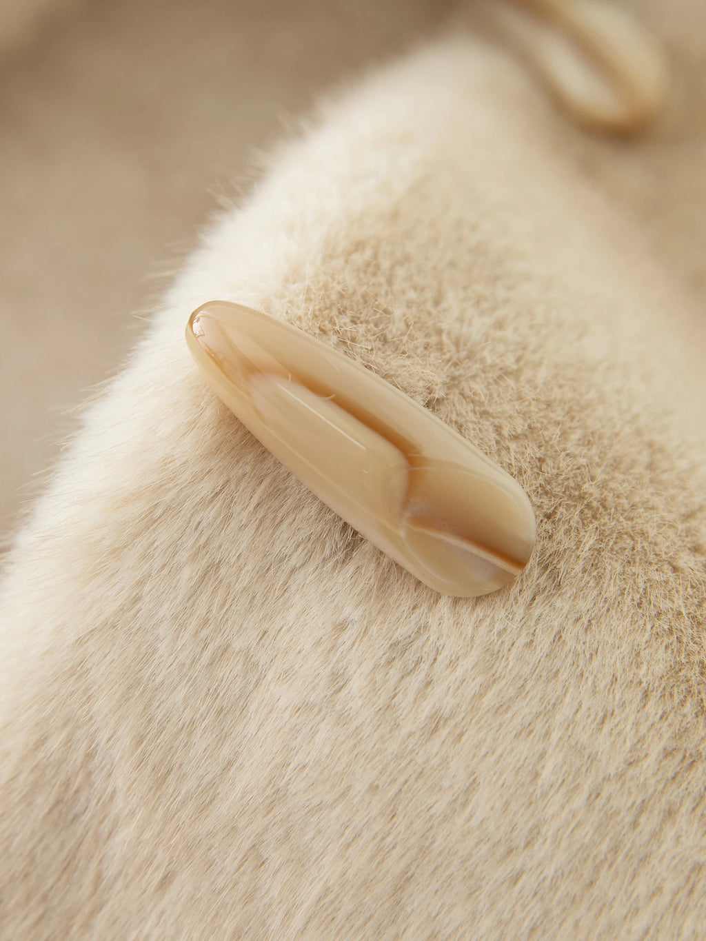 ZIQIA 2025 Winter Women Short Faux Fur Coat with Toggle Buttons - Eco-Friendly Integrated Fur Leather Look New Arrival Outerwear