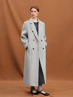 FSLE 【Premium Series】 Cashmere Overcoat 2025 Winter Women's Relaxed Luxury Tailored Coat Suit Collar Winter Wool Long Coat