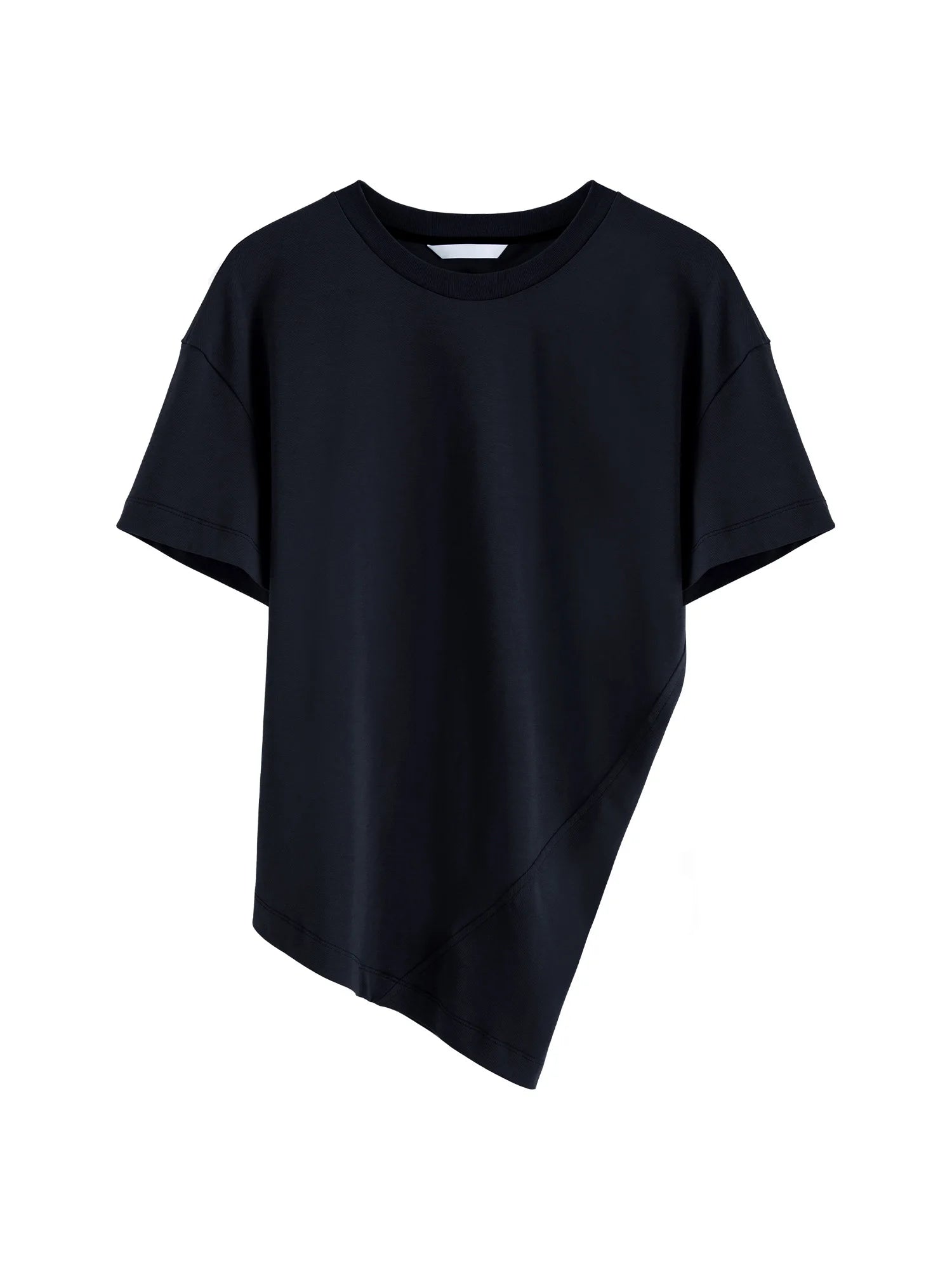 ZIQIAO Unique Design T-shirt For Women Short Sleeve Top 2025 Spring New Design Knitted Versatile Black Grey Shirt 25ZQ91060