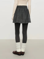 FSLE Sweet & Cute Elastic Waist Pleated Short Skirt for Women - Winter 2025 New Arrival, Flared HemPerfect for Casual  Skirts