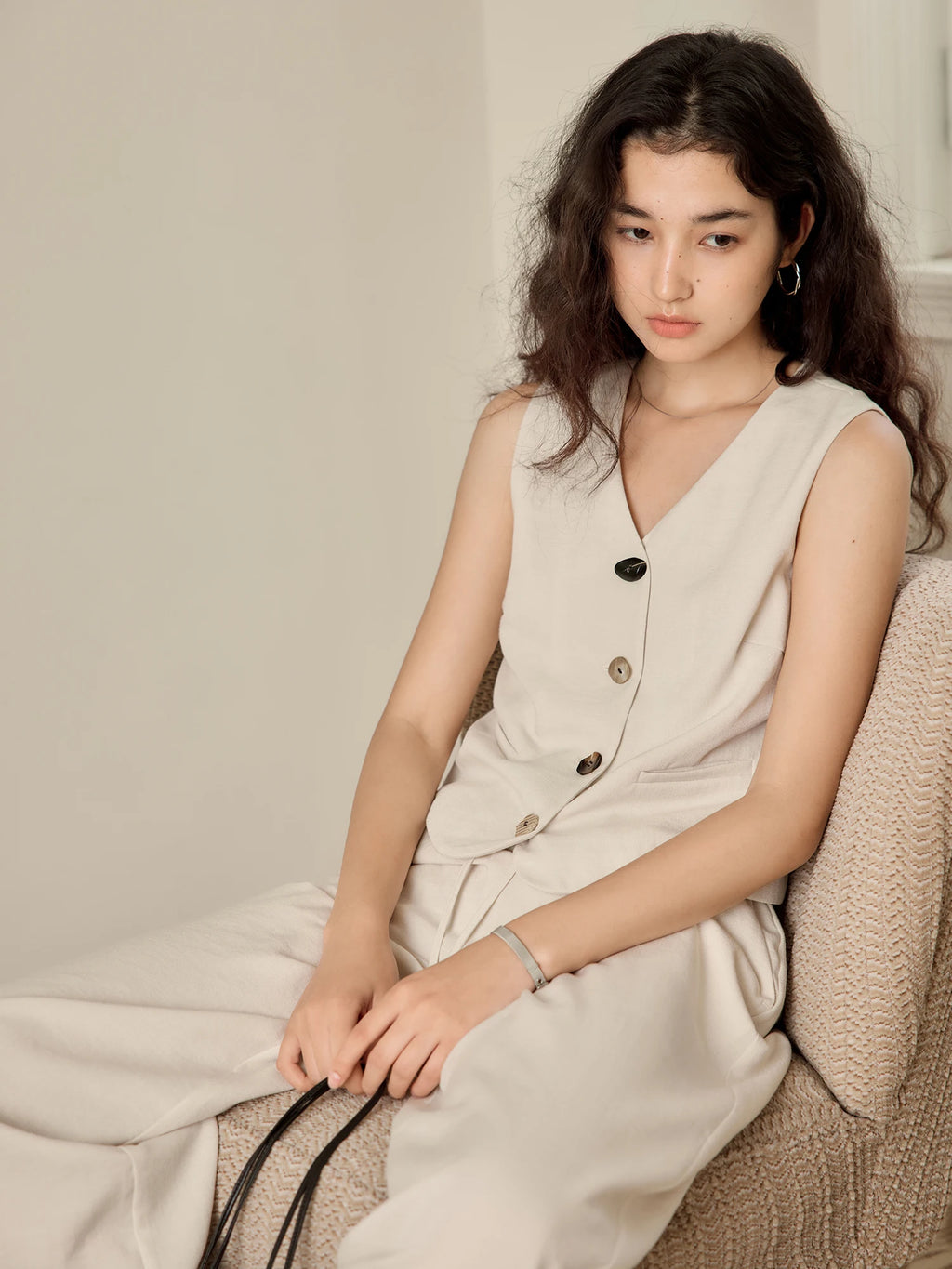 ZIQIAO Old Money Style Vest Wide-leg Pants Set Female 2025 Summer New Temperament High-end Two-piece Outfits 25ZQ92278+25ZQ92272