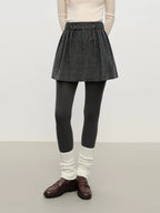 FSLE Sweet & Cute Elastic Waist Pleated Short Skirt for Women - Winter 2025 New Arrival, Flared HemPerfect for Casual  Skirts