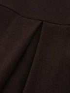 ZIQIAO Autumn Winter 2025 Women's Waist-Defined Maxi Dress - Classic Black Timeless Silhouette Flattering Fit Office Elegant