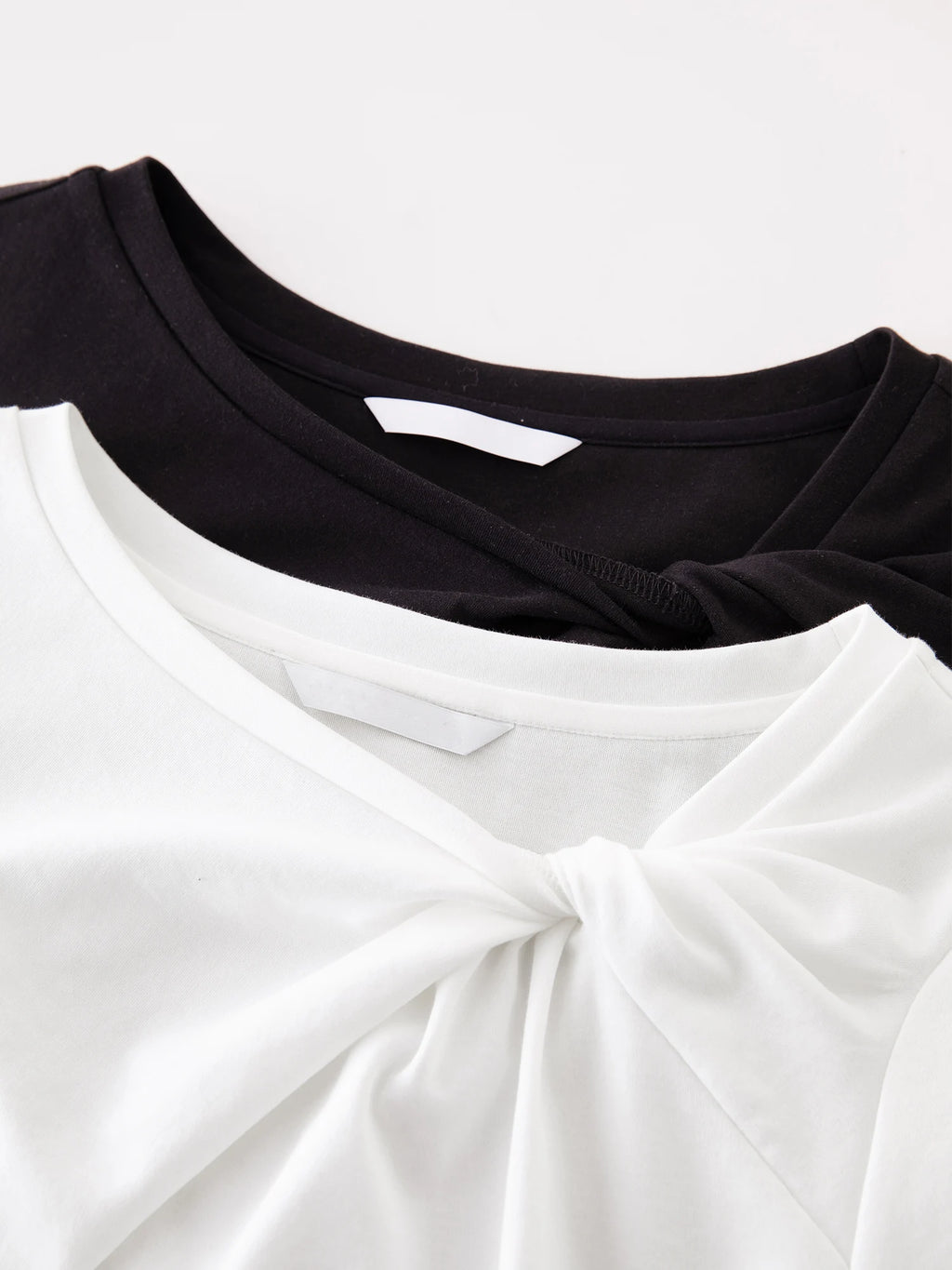 ZIQIAO Asymmetrical Knot Design - Petite Women's Short Sleeve T-Shirt - 2025 New Arrival Summer Slimming Versatile Top 25ZQ92102