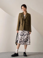 ZIQIAO Office Lady Suit Jacket For Women Niche 2023 Autumn New High-End Suit Black Women Casual Loose Coats Solid