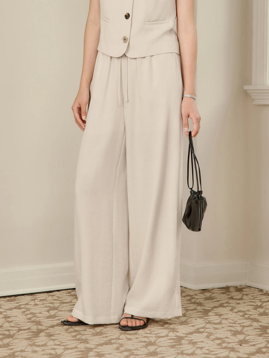 ZIQIAO Old Money Style Vest Wide-leg Pants Set Female 2025 Summer New Temperament High-end Two-piece Outfits 25ZQ92278+25ZQ92272