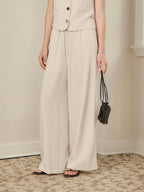 ZIQIAO Old Money Style Vest Wide-leg Pants Set Female 2025 Summer New Temperament High-end Two-piece Outfits 25ZQ92278+25ZQ92272