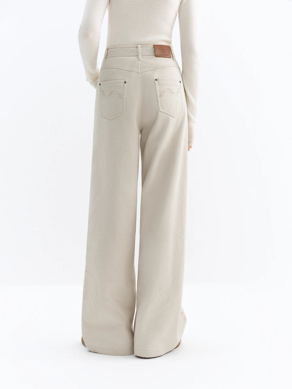 FSLE 2025 Winter Women's Vintage Washed Embroidered Banana Jeans Curved High Waist Wide Leg Trousers Slim Fit Retro Pants