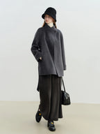 ZIQIAO 2025 New Arrival Chic Double Sided Camel Wool Blend Coat Elegant Short Jacket with College-Inspired Design Autumn Winter