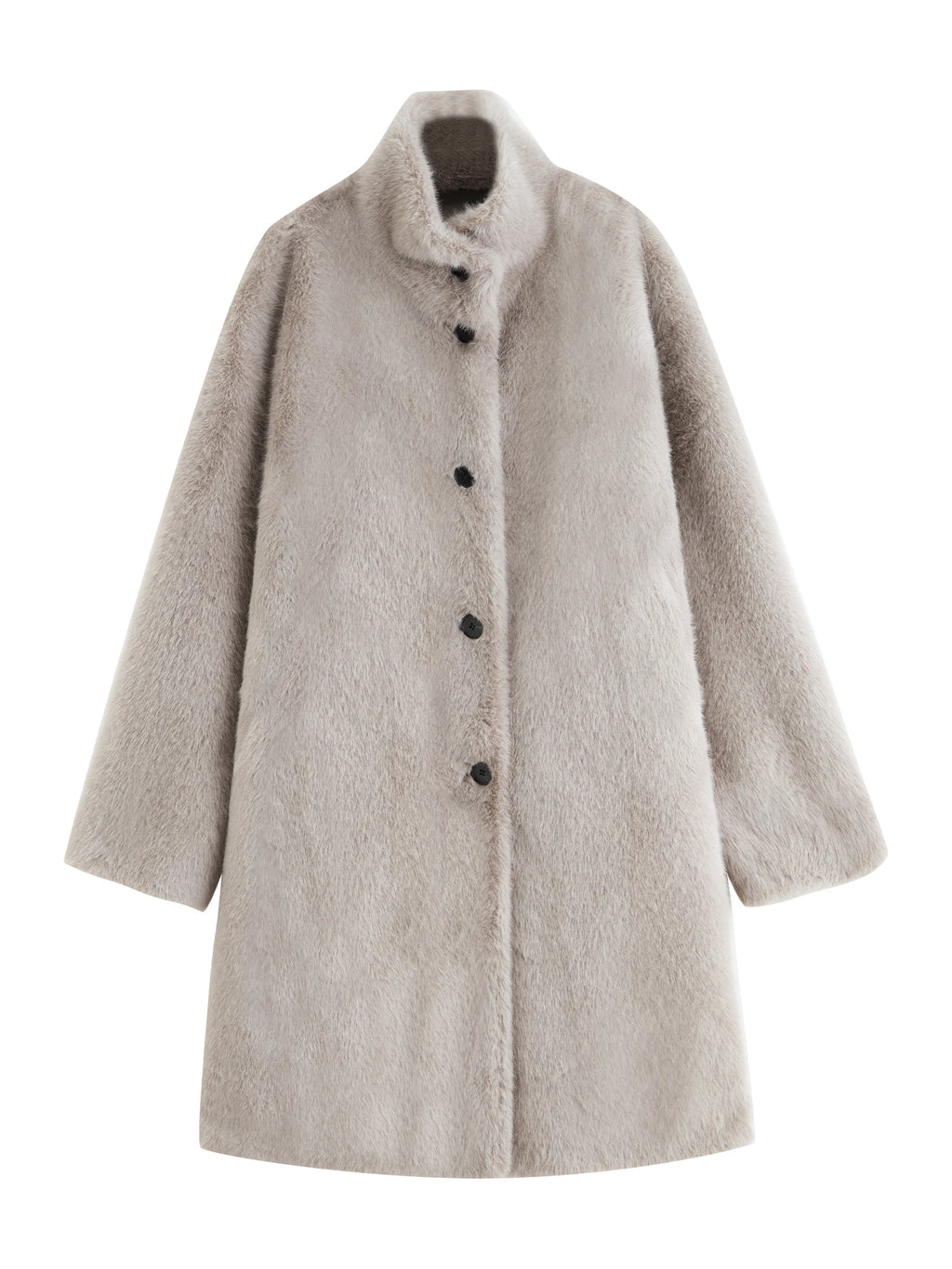 ZIQIAO Korean Style Stand-up Collar Faux Mink Coat for Women 2025 Winter New Style Faux Fur Warm Coat Soft Cozy Streetwear