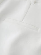 ZIQIAO 2025 Summer Women's Elevated Waist Wide Shorts - White Flattering Silhouette & Versatile Styling Casual Shorts 25ZQ92197