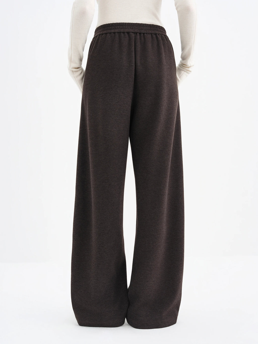 FSLE 2025 Winter Women's High Waist Wide Leg Pants for Office - Comfort Fit Straight Trousers Elastic Waist for Daily Casual