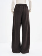 FSLE 2025 Winter Women's High Waist Wide Leg Pants for Office - Comfort Fit Straight Trousers Elastic Waist for Daily Casual