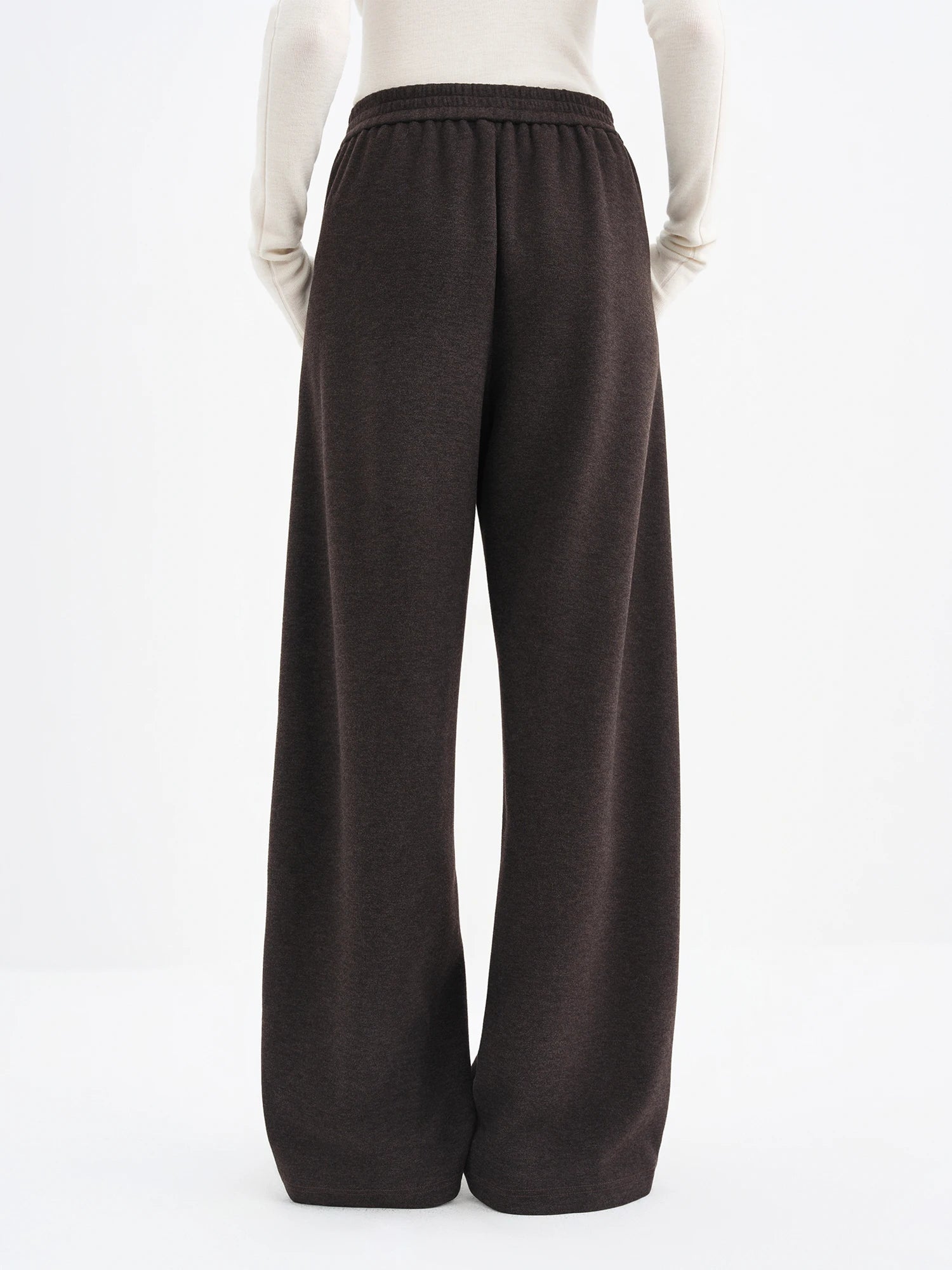 FSLE 2025 Winter Women's High Waist Wide Leg Pants for Office - Comfort Fit Straight Trousers Elastic Waist for Daily Casual